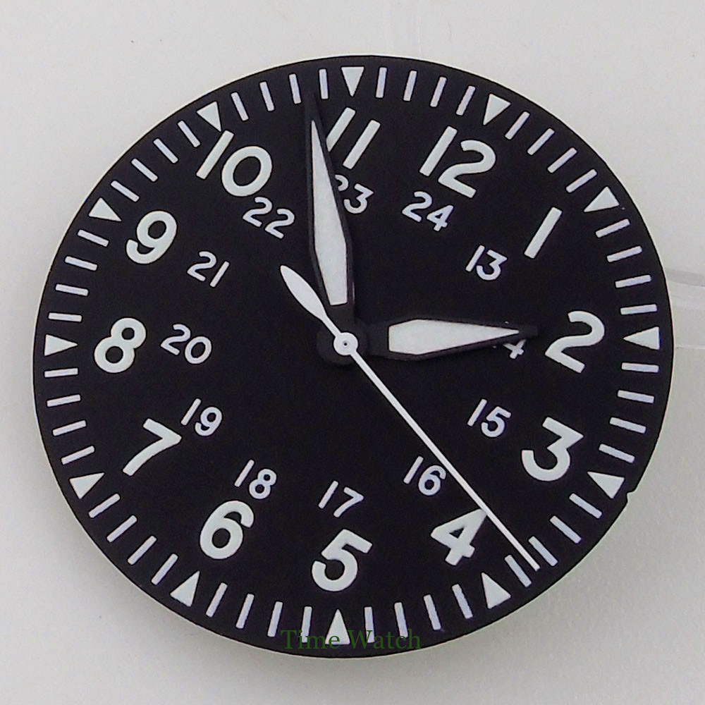 39mm Sapphire Watch Case+Black Dial+Hands For NH35 Movement 200M Waterproof Date