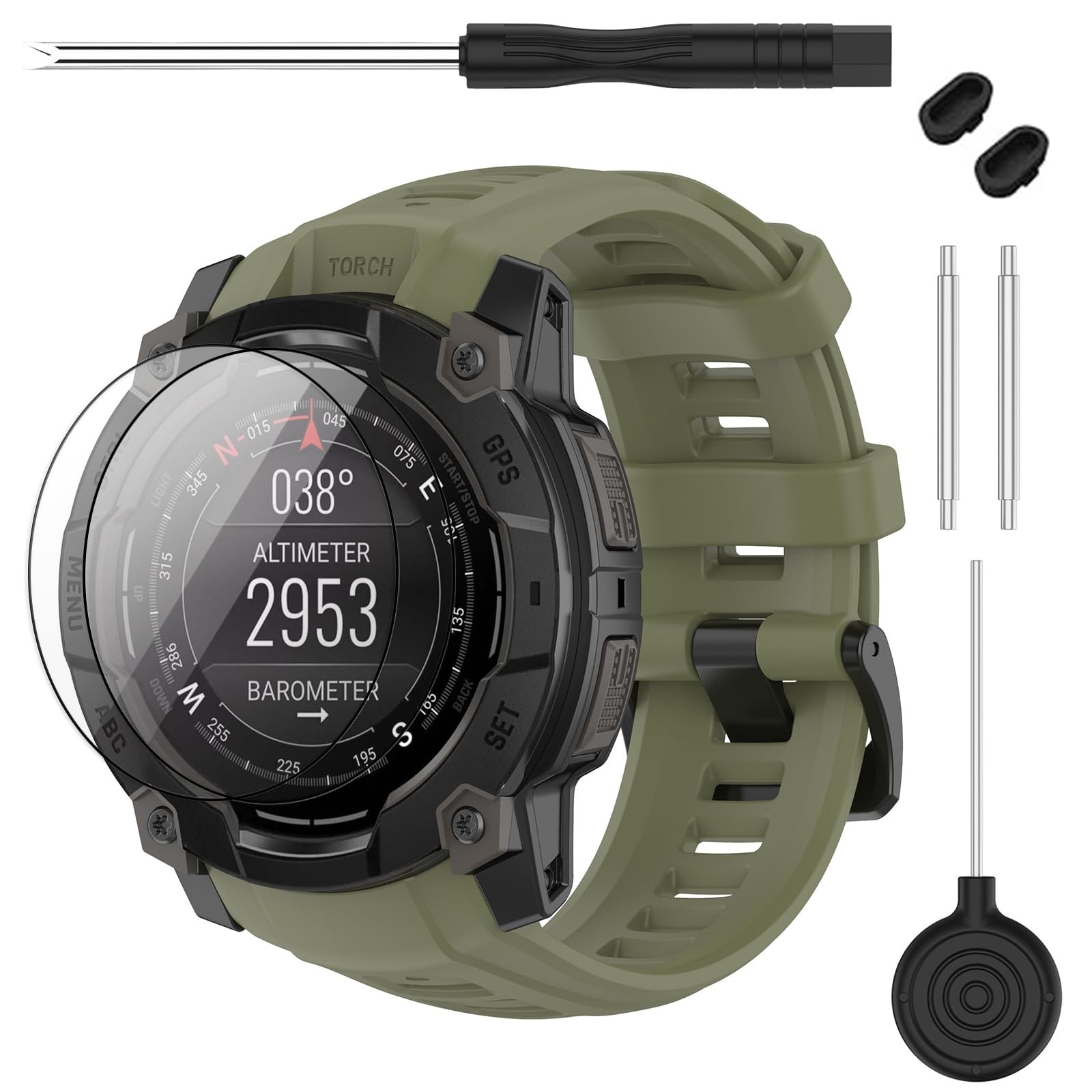 TopPerfekt Band Compatible with Garmin Instinct 3 45mm/50mm, Soft Silicone Re…