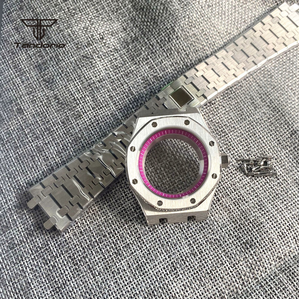42mm Stainless Steel Watch Case Chapter Ring Sapphire Glass Fit Japan NH35 NH36