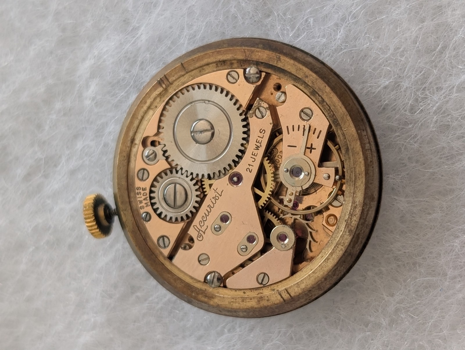 Vintage AS 1002/984 21J Mechanical Watch Movement (Runs)