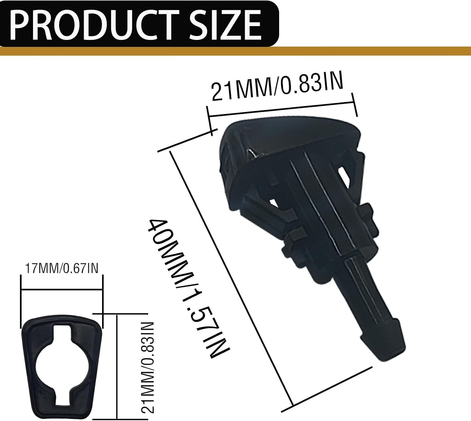 2PCS Front Windshield Washer Nozzles Kit – Compatible with D0dge Ram Jep Front W