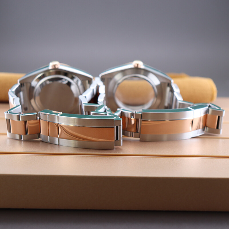 Silver and Rose Gold 36MM/39MM Explorer Watch Case Oyster Bracelet For nh35 nh36