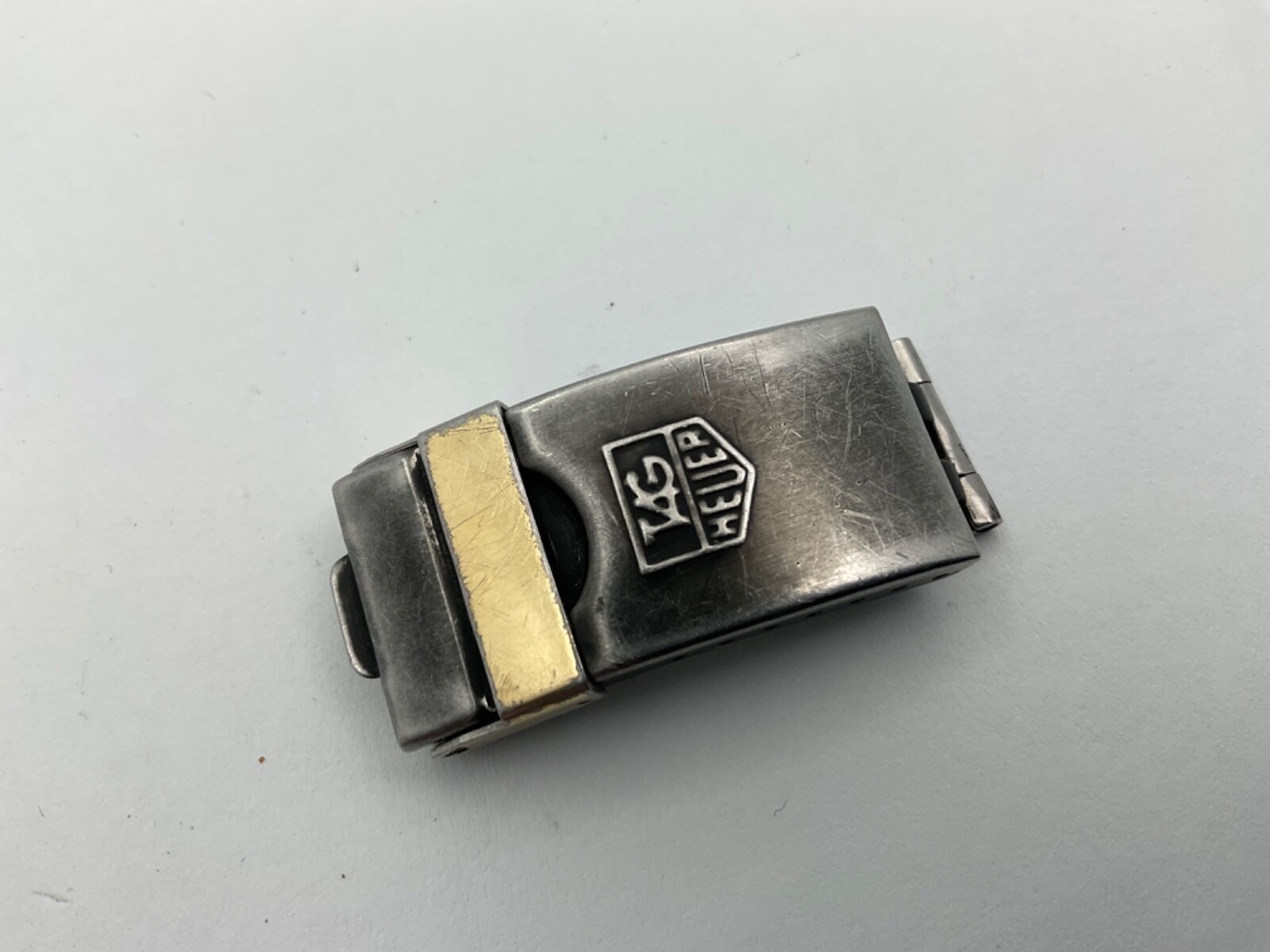 Mens Tag Heuer 980.029 black and gold Tone clasp 229/3