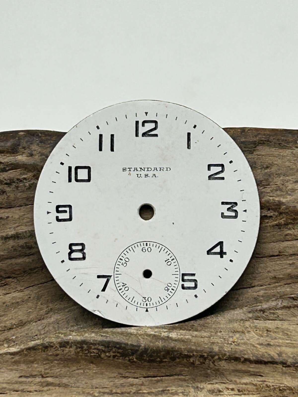 NY STANDARD USA POCKET WATCH DIAL ARABIC NUMERAL INDICES 33.1mm (OI2)