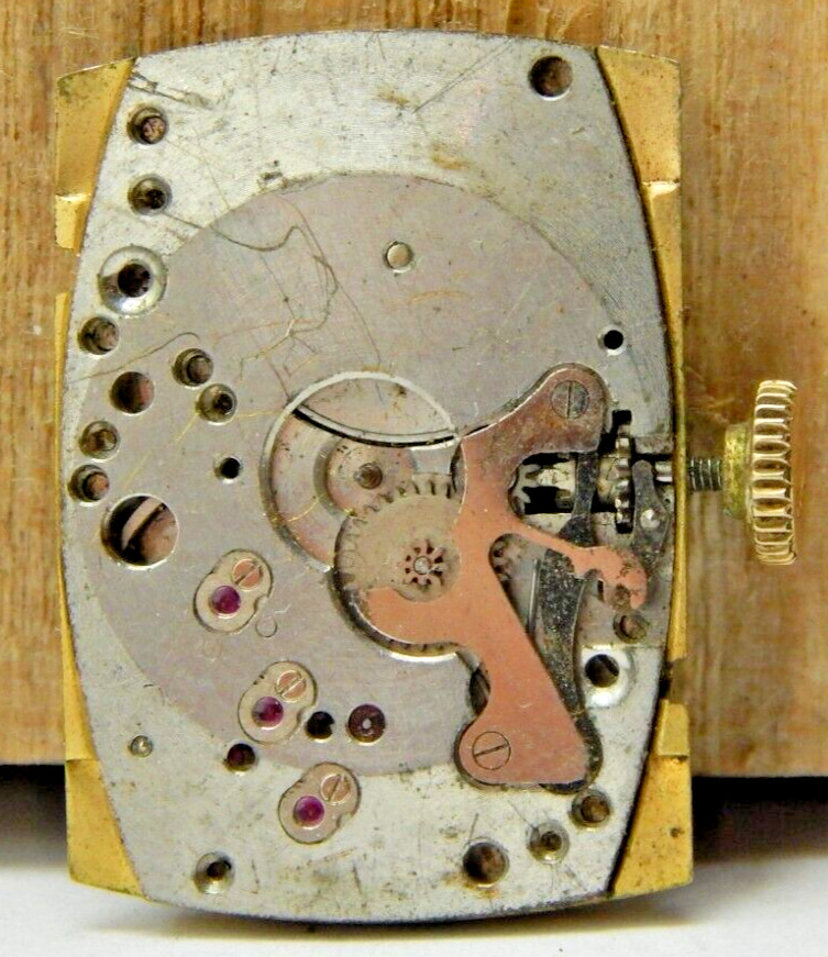 Vintage Bulova 1948 7AK 21 jewel wrist watch movement with stem & crown