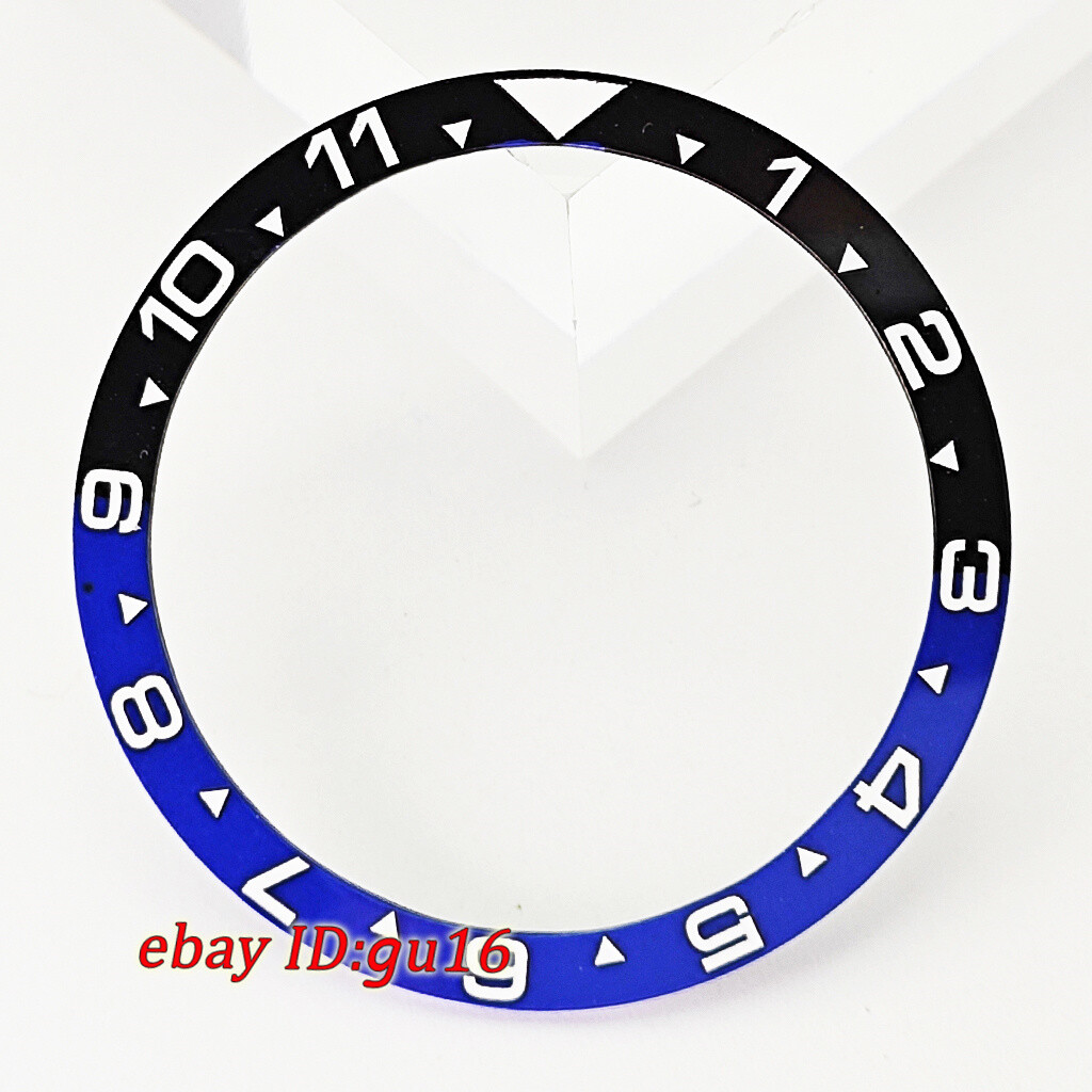 38mm black white blue green gold ceramics flat surface watch bezel