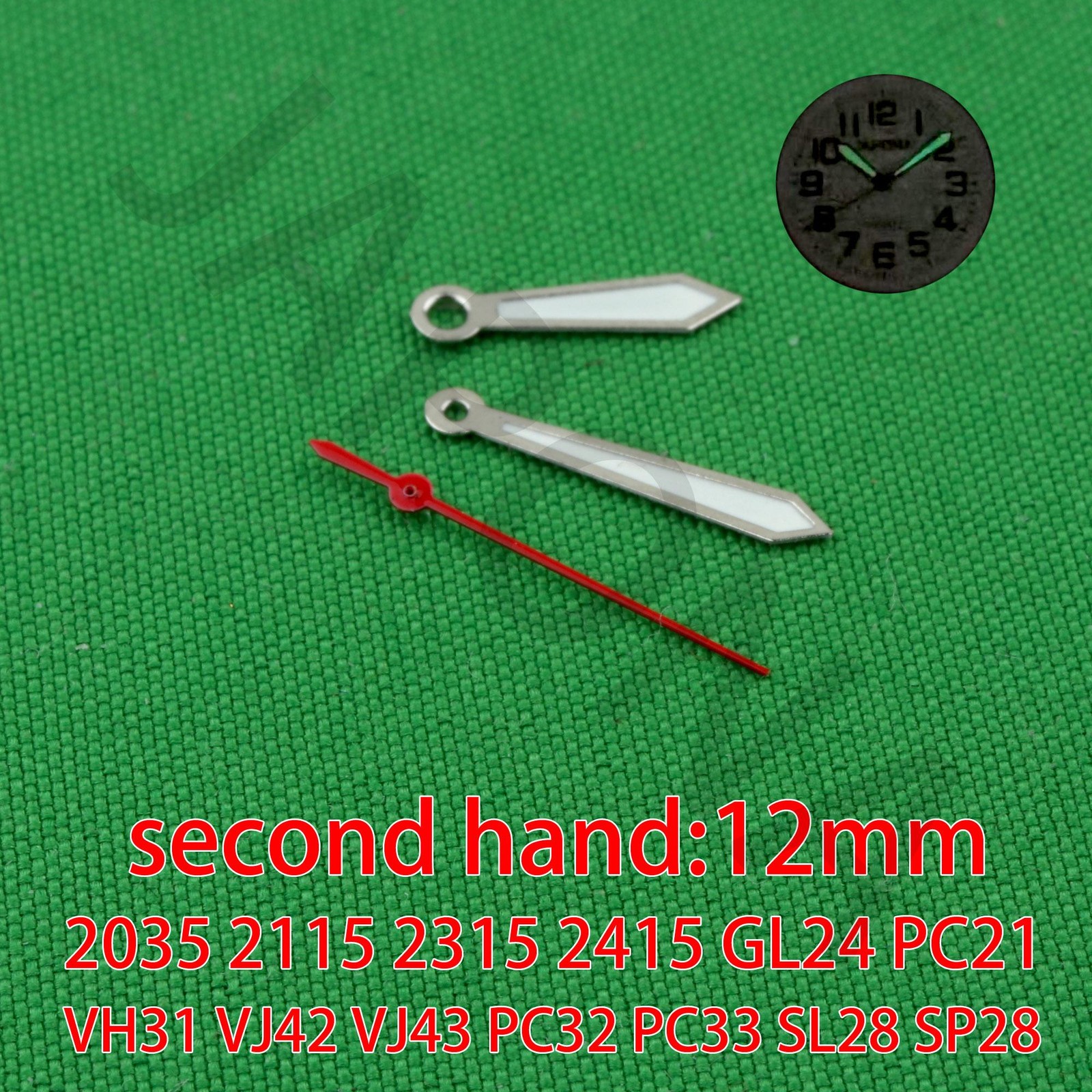 New Watch Hands Set Miyota 2035 VH31 VJ42 VJ43 2115 Luminous Silver Parts Kit