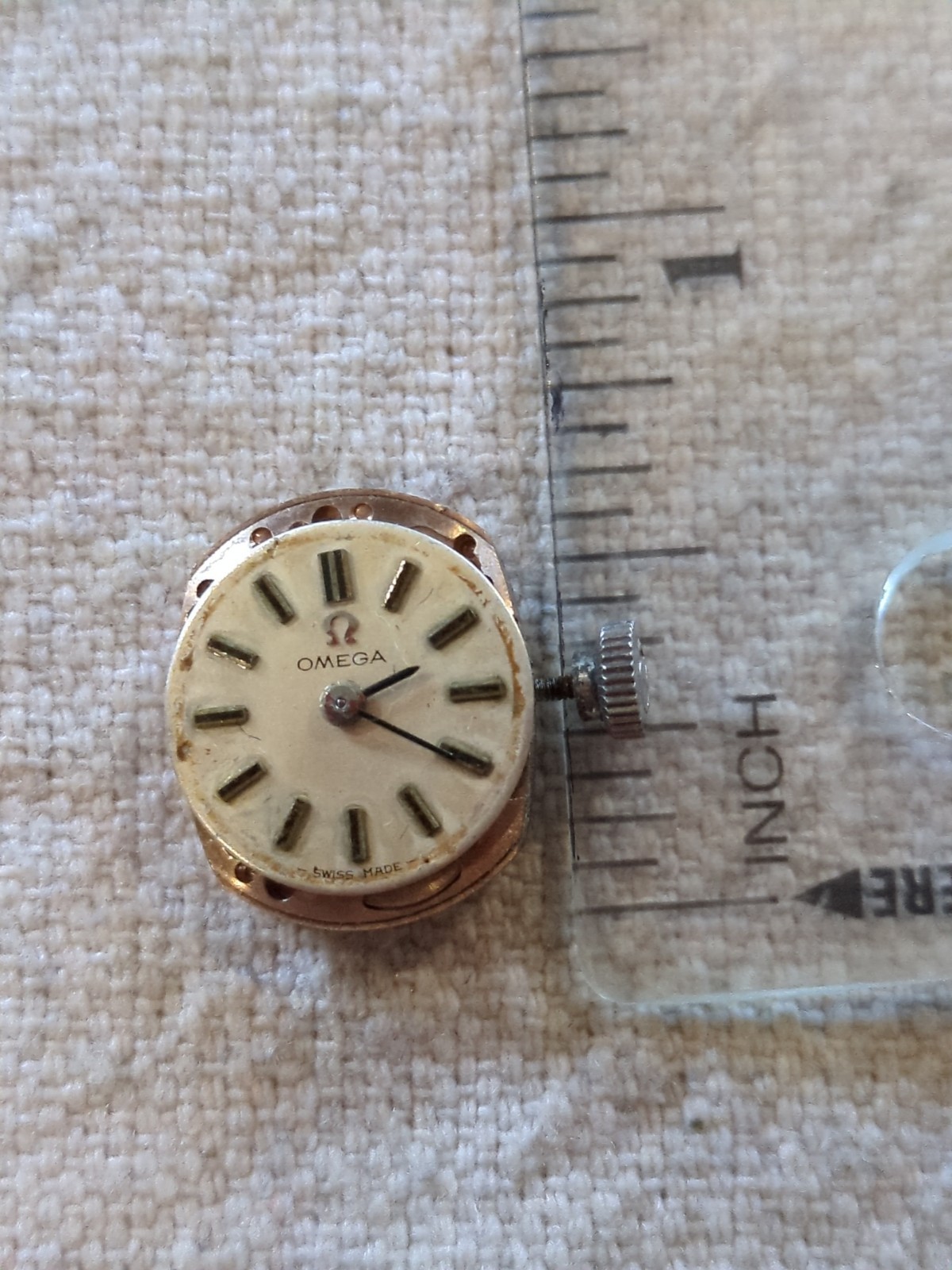 OMEGA Manual Wind Movement W/ Dial, Hands, And Crown. Caliber 484 RUNNING