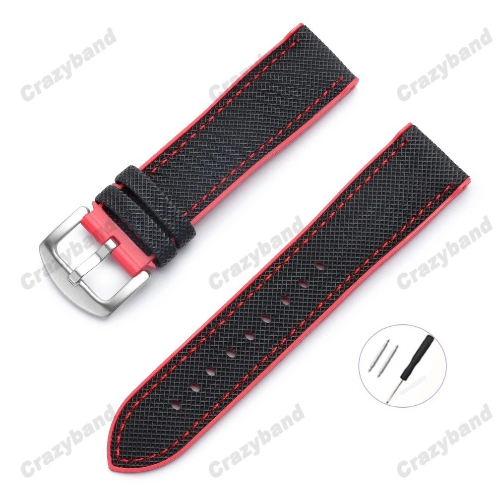 18mm 20mm 21mm 22mm Nylon Rubber Sailcloth Watch Strap Band for Omega for Seiko