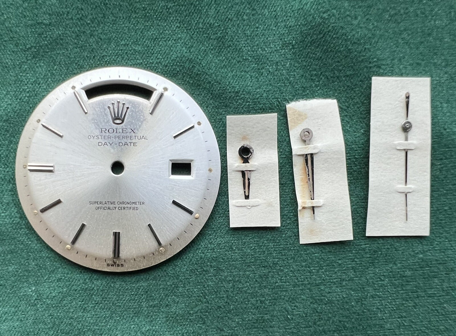 Authentic Rolex 1803 President Day-Date 36mm Pie Pan Silver Dial w/Hands -OC#684