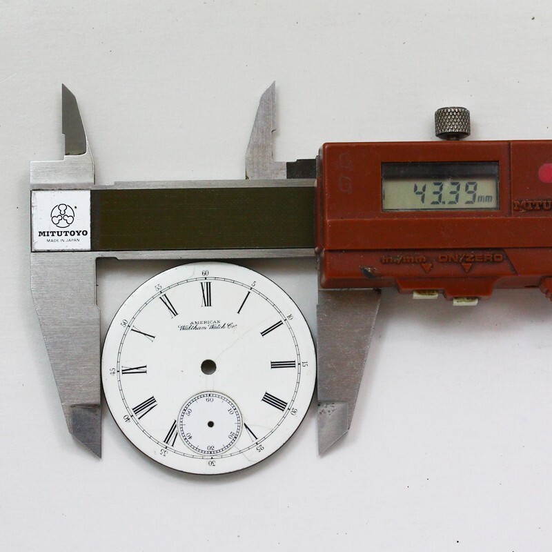 American Waltham Watch Co. 16 Size Enamel Single-Sunk Vintage Pocket Watch Dial