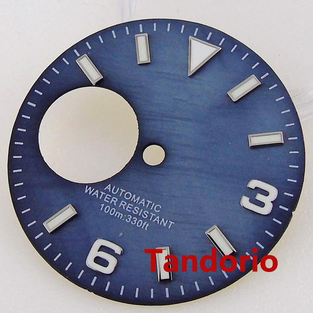 29mm Sterile Black Green Orange Blue White Watch Dial Fit NH38A Movement