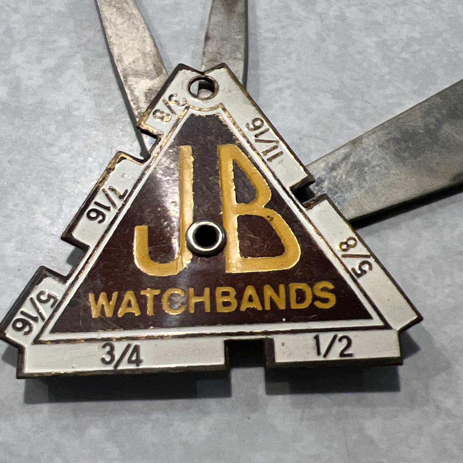 ⭐️NICE Vintage JB WATCHBAND Measuring Gauge/Tool Metal ENAMEL Advertising