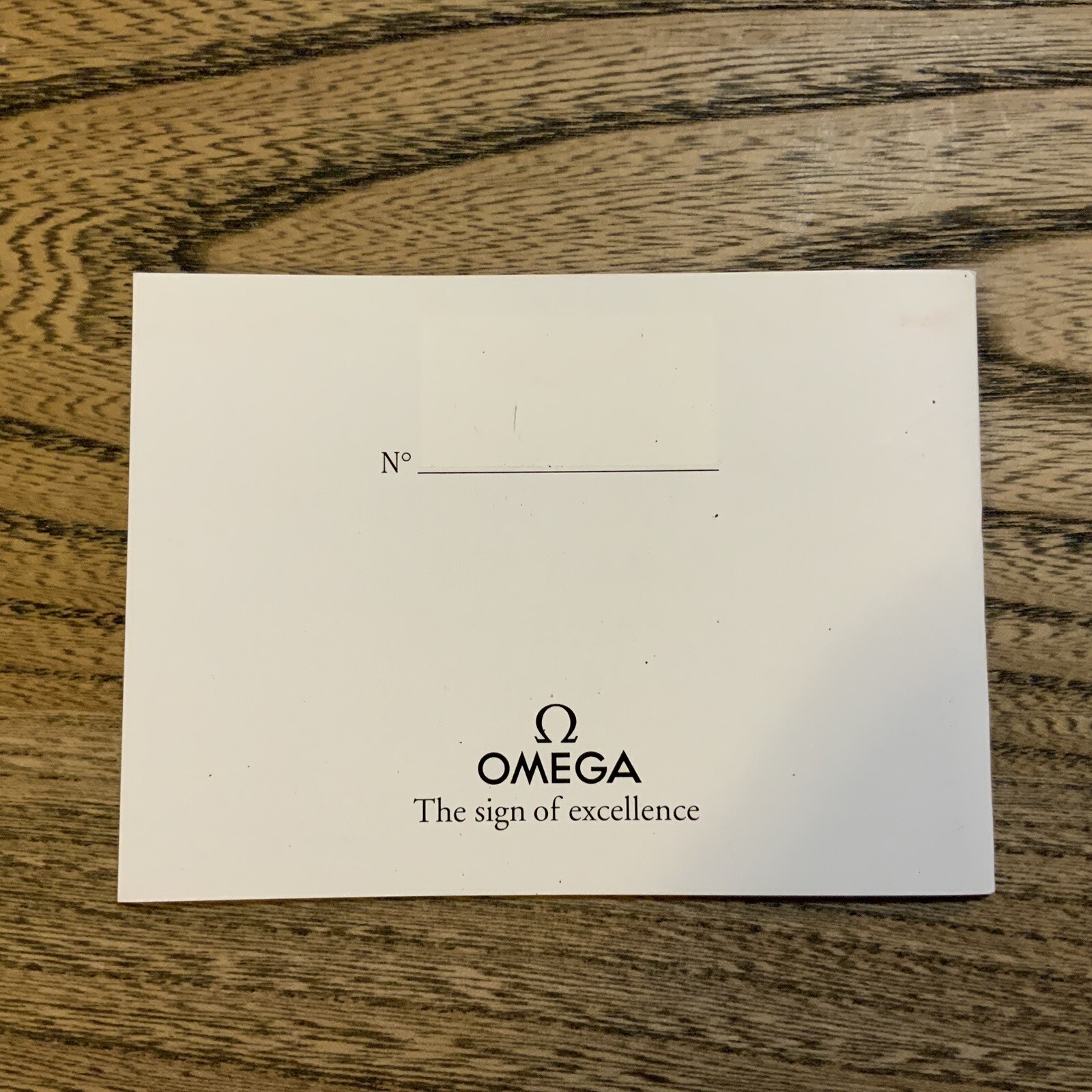 OMEGA VINTAGE BLANK CHRONOMETER CERTIFICATE 1993