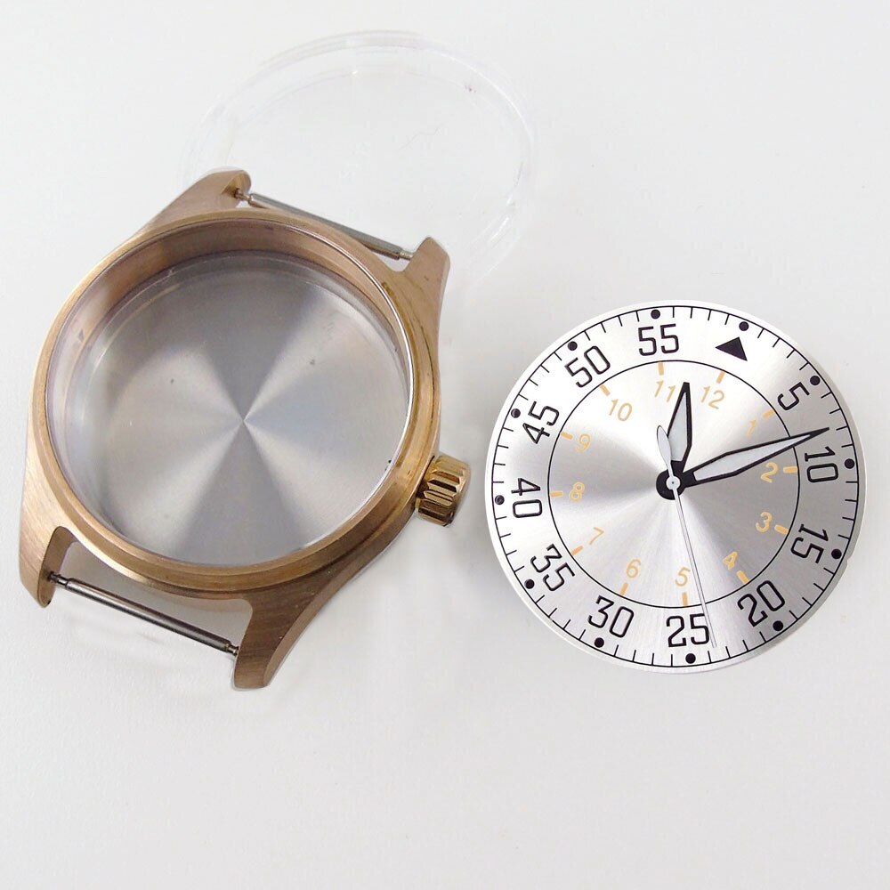 39mm Diver Watch Case CUSN8 Bronze Sapphire Crystal Fit NH35 NH36 ETA2824 PT5000