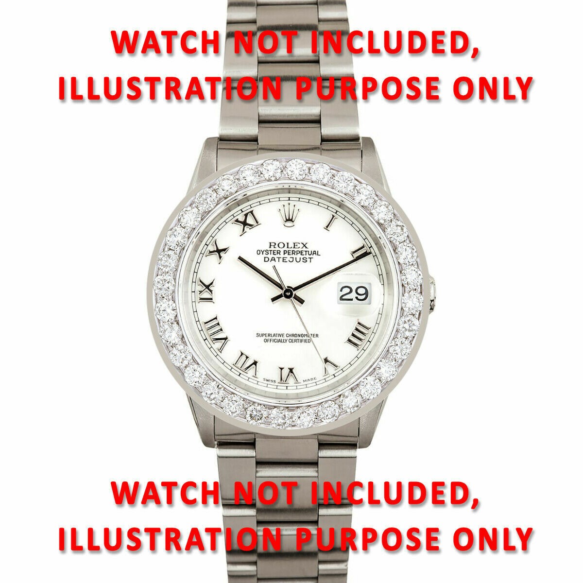 4CT BEAD SET NATURAL DIAMOND BEZEL 14KW FOR ROLEX DATEJUST, PRESIDENT WATCH