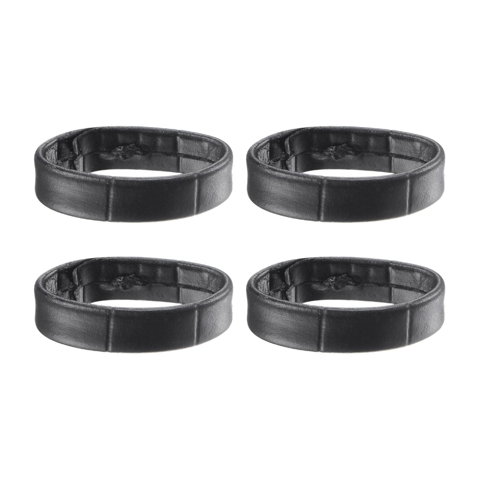 4 Pcs PU Leather Loops Retaining Ring for 18mm Width Watch Band, Black