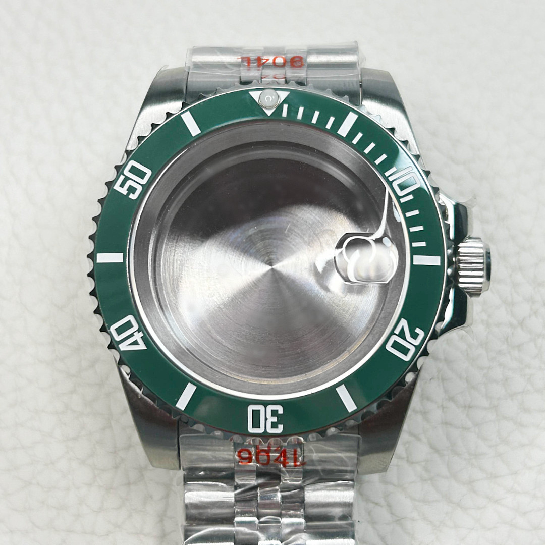 40MM SUB Watch Case Hulk Ceramic Bezel GMT Sapphire Glass Fit NH34A NH35 NH36