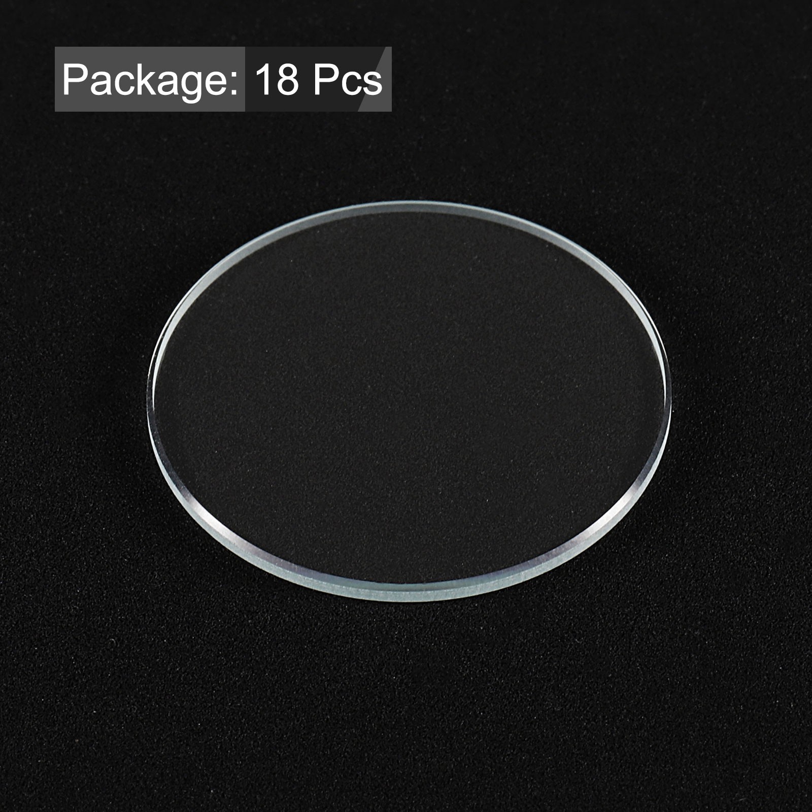 18pcs Watch Crystal Glass Lens 25mm Flat Round Glass Watch Face Crystals Lens