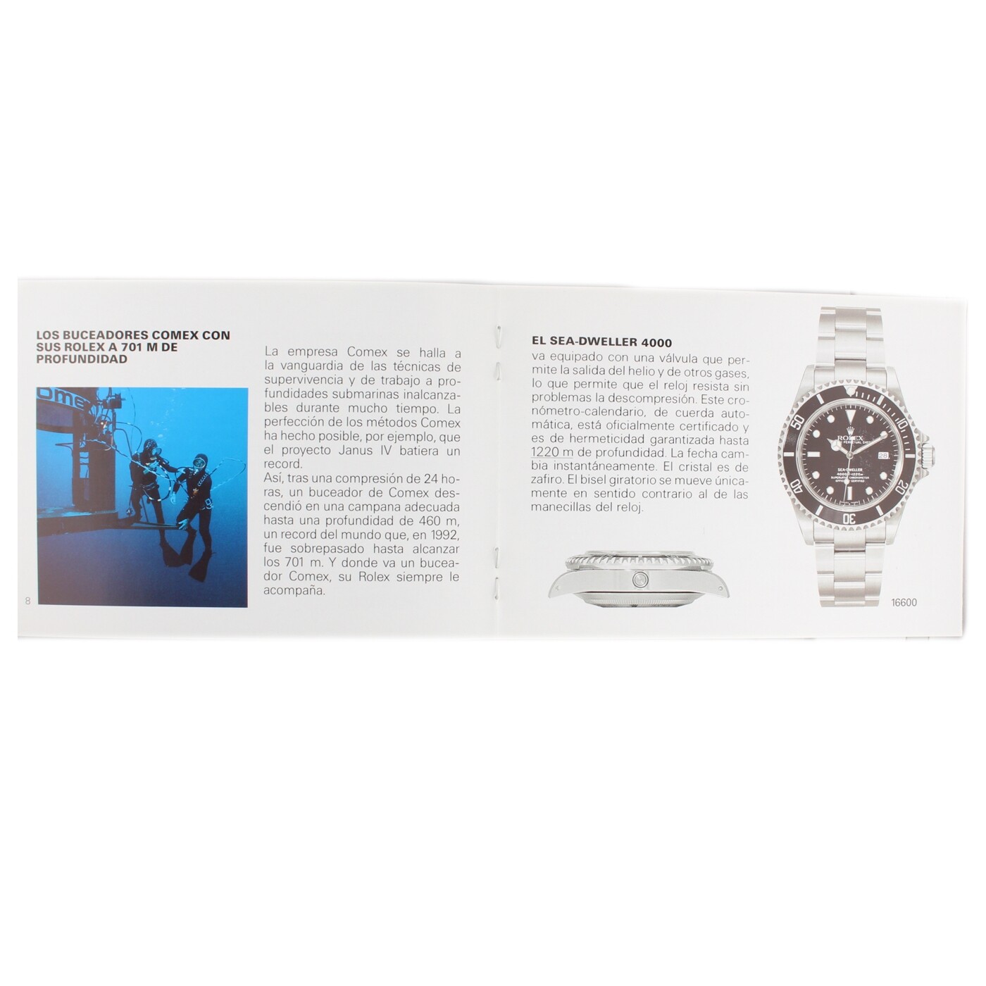 Rolex Brochure CIRCA 2005 COLLECTABLE Submariner Manual Booklet REF 594.54 Mens