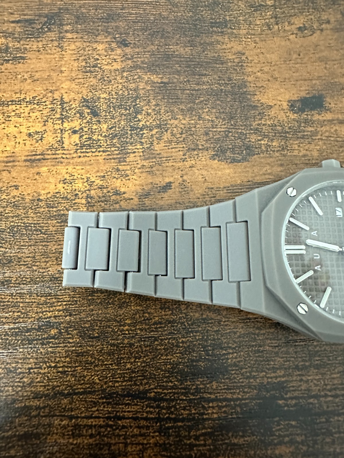 AURA Polycarbonate Grey Quartz Watch 40mm Matte Octagonal Bezel