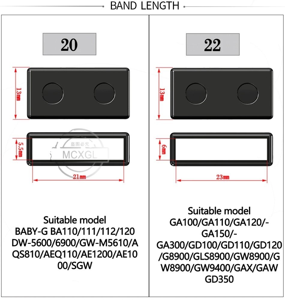 Resin keeper loop Replacement for Casio g-shock watch band holder ring Strap Act