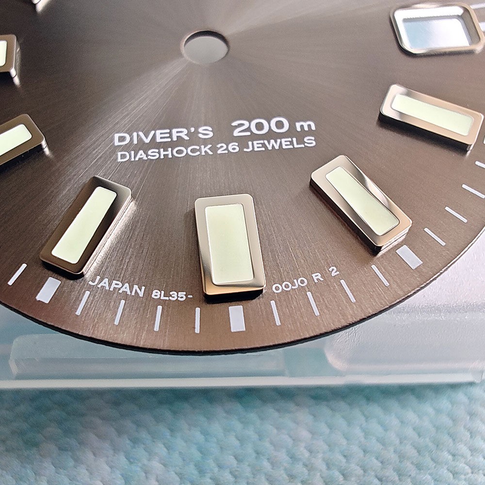 28.5mm 62MAS Sun pattern Watch Dial Green Luminous for NH35 NH36 4R Movement