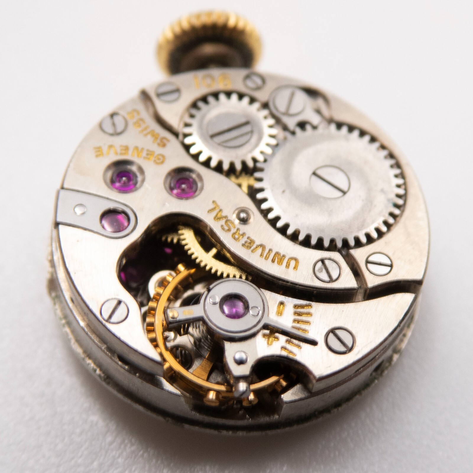 Vintage Universal Genève Caliber 106 Wristwatch Movement, Keeps Time