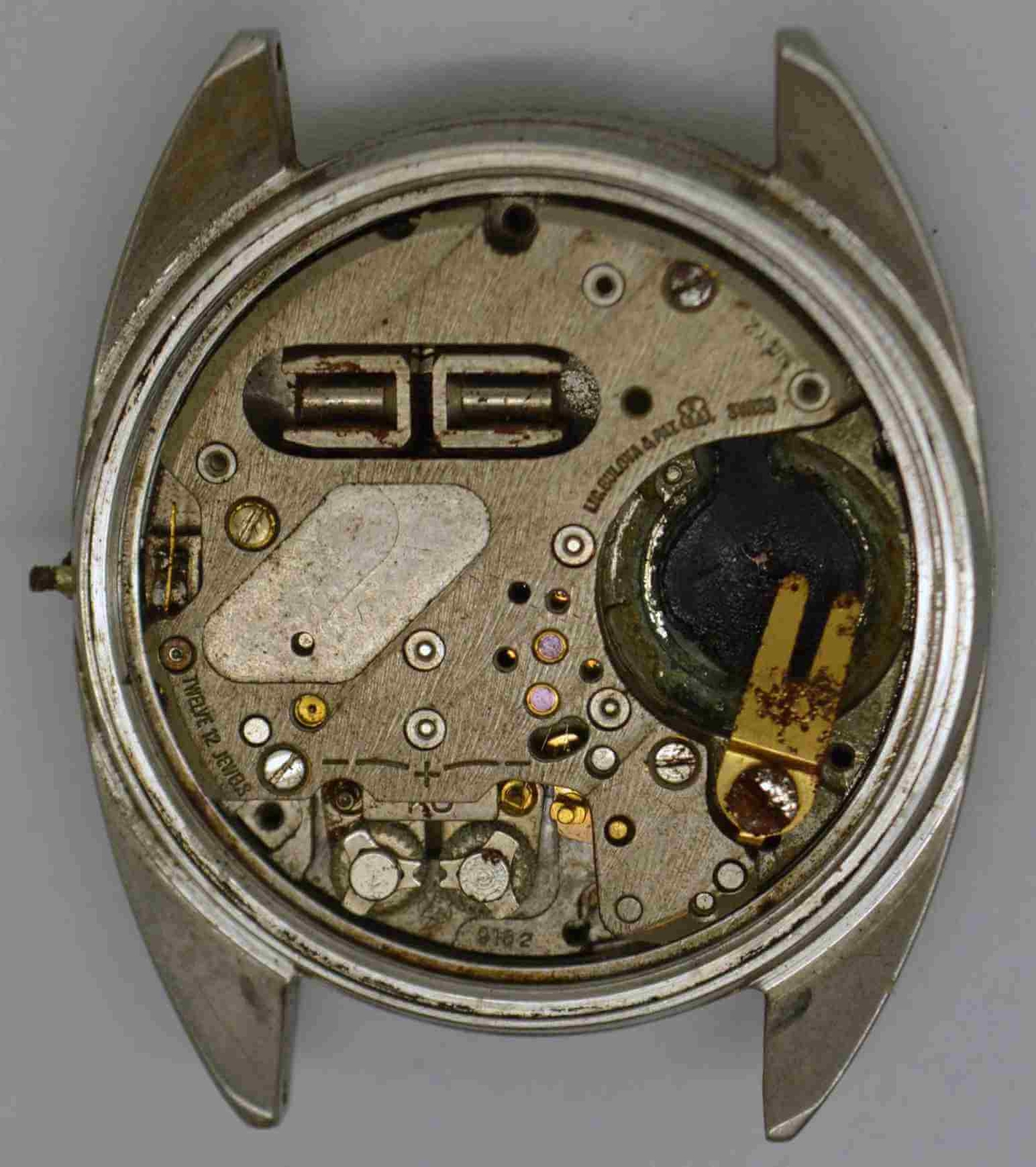 VTG TITUS Fuming fork Steel Wristwatch. Ref: 9307. Cal: 9162. For Service