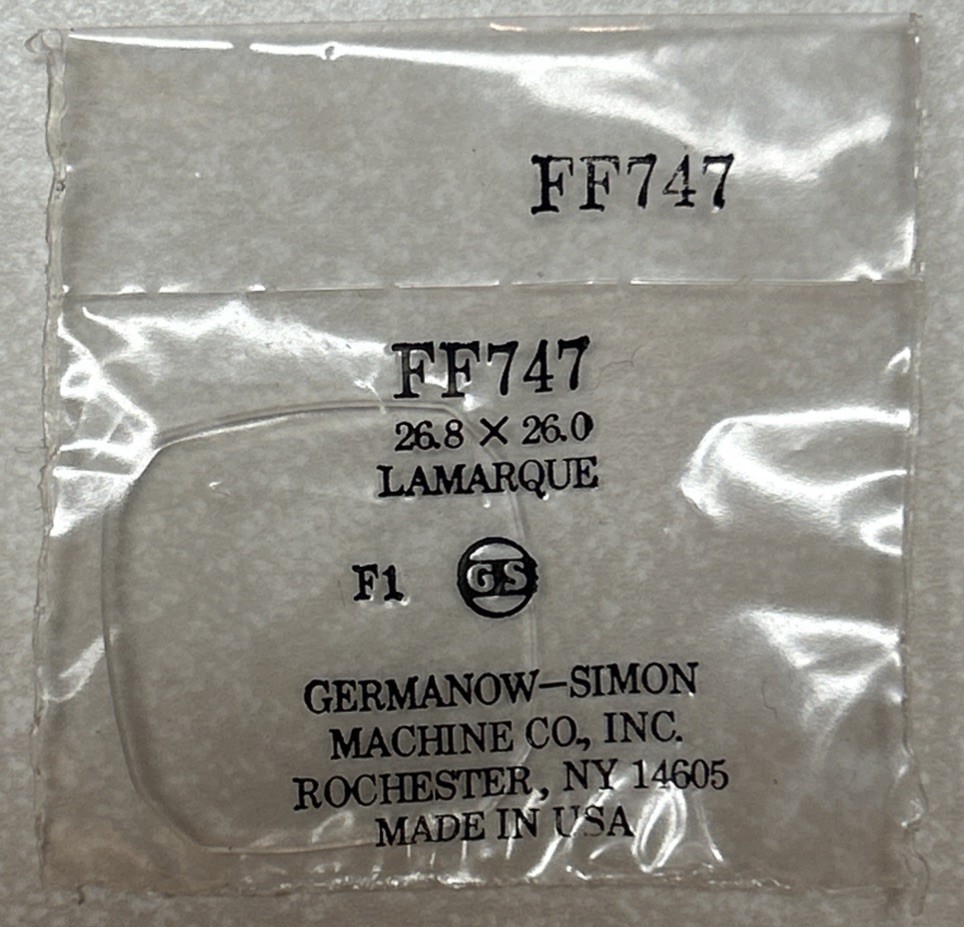 Vintage Germanow-Simon G-S FF747 Lamarque 26.8 X 26.0 Watch Crystal Sealed NOS