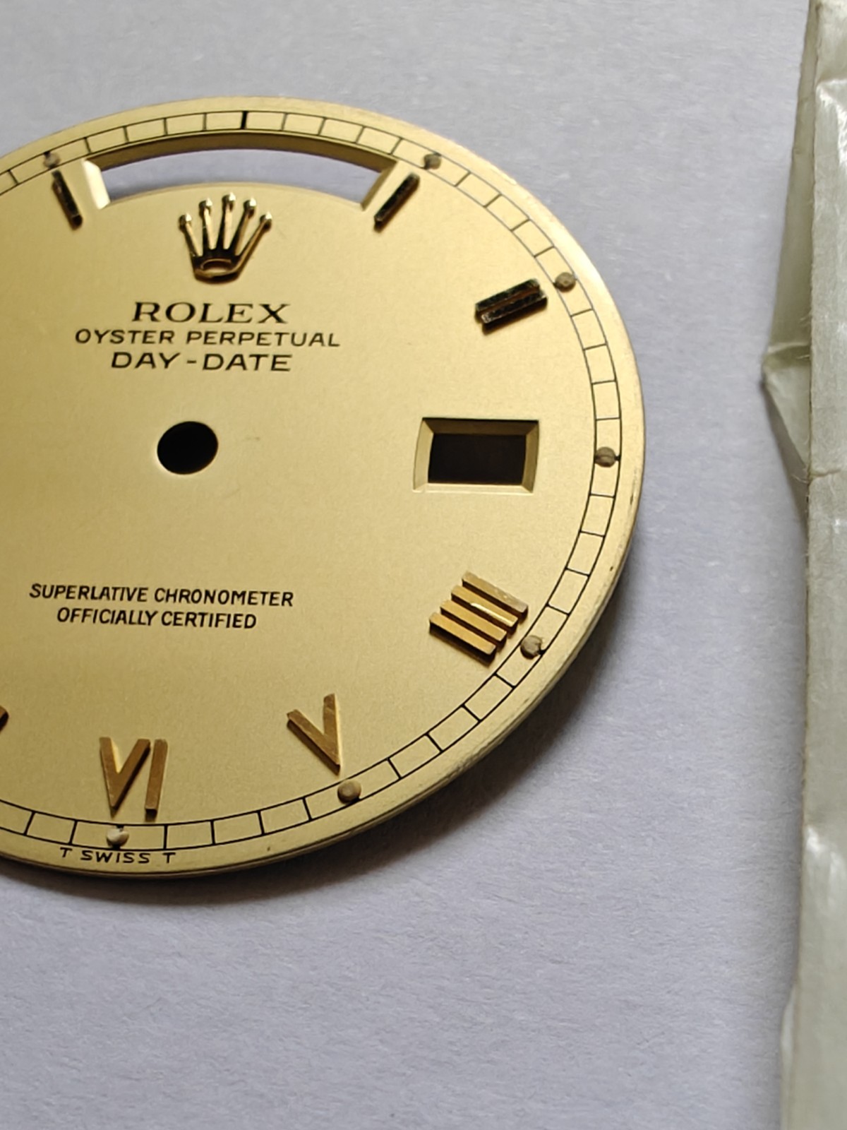Genuine Rolex Dial & hands set Day-Date Champagne Gold Roman 18038 18238