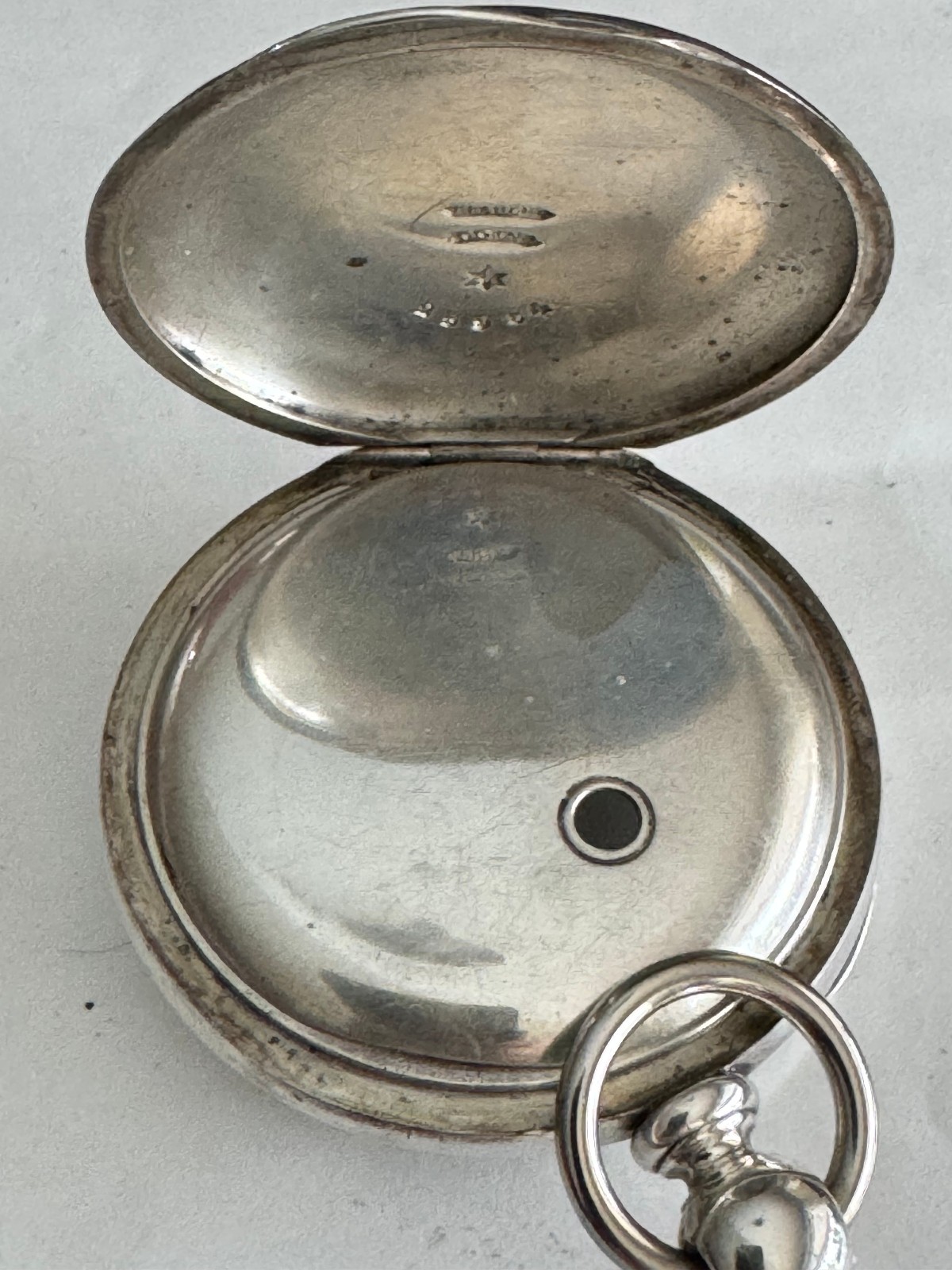 VINTAGE BIG 4OZ 18 SIZE BLAUER COIN SILVER POCKET WATCH CASE KEY WIND / KEY SET