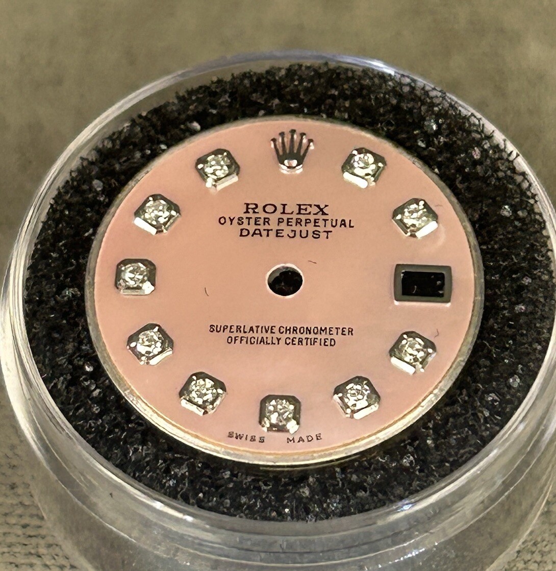 Rolex Ladies Datejust/President Custom Pink MOP Diamond Dial For 69174, 69179