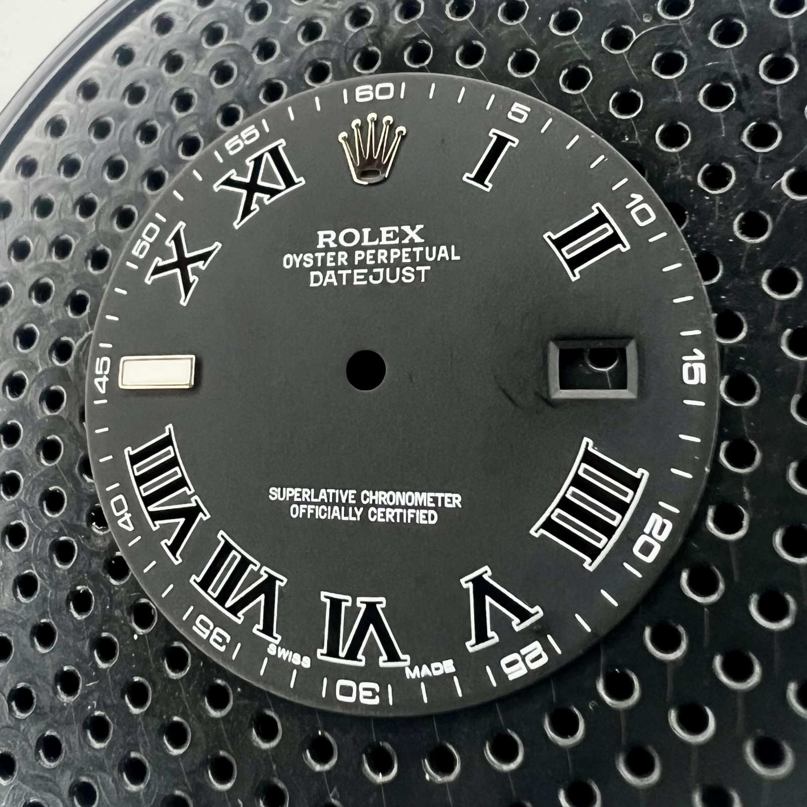 Genuine Factory Rolex Datejust II Matte Black Dial with Roman Numerals