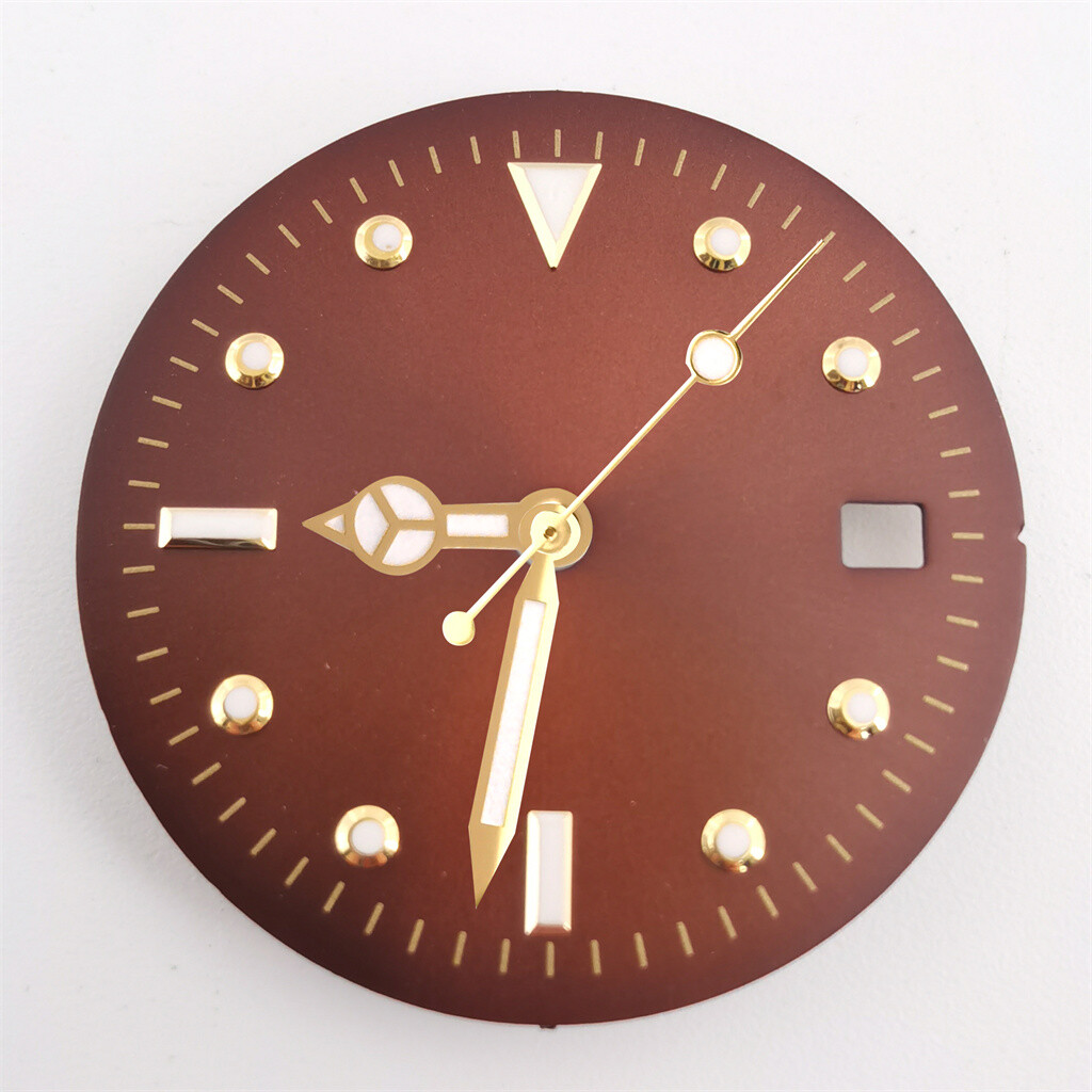 28.5mm brown Watch Dial with hand Fit ETA 2824 2836 MIYOTA 8215 DG2813 Movement