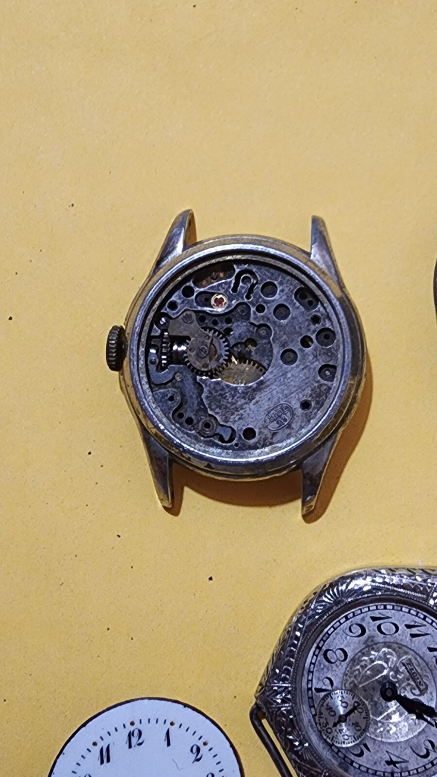 vintage watch movement lot for scrap,repurpose or parts,Waltham, Elgin etc A4