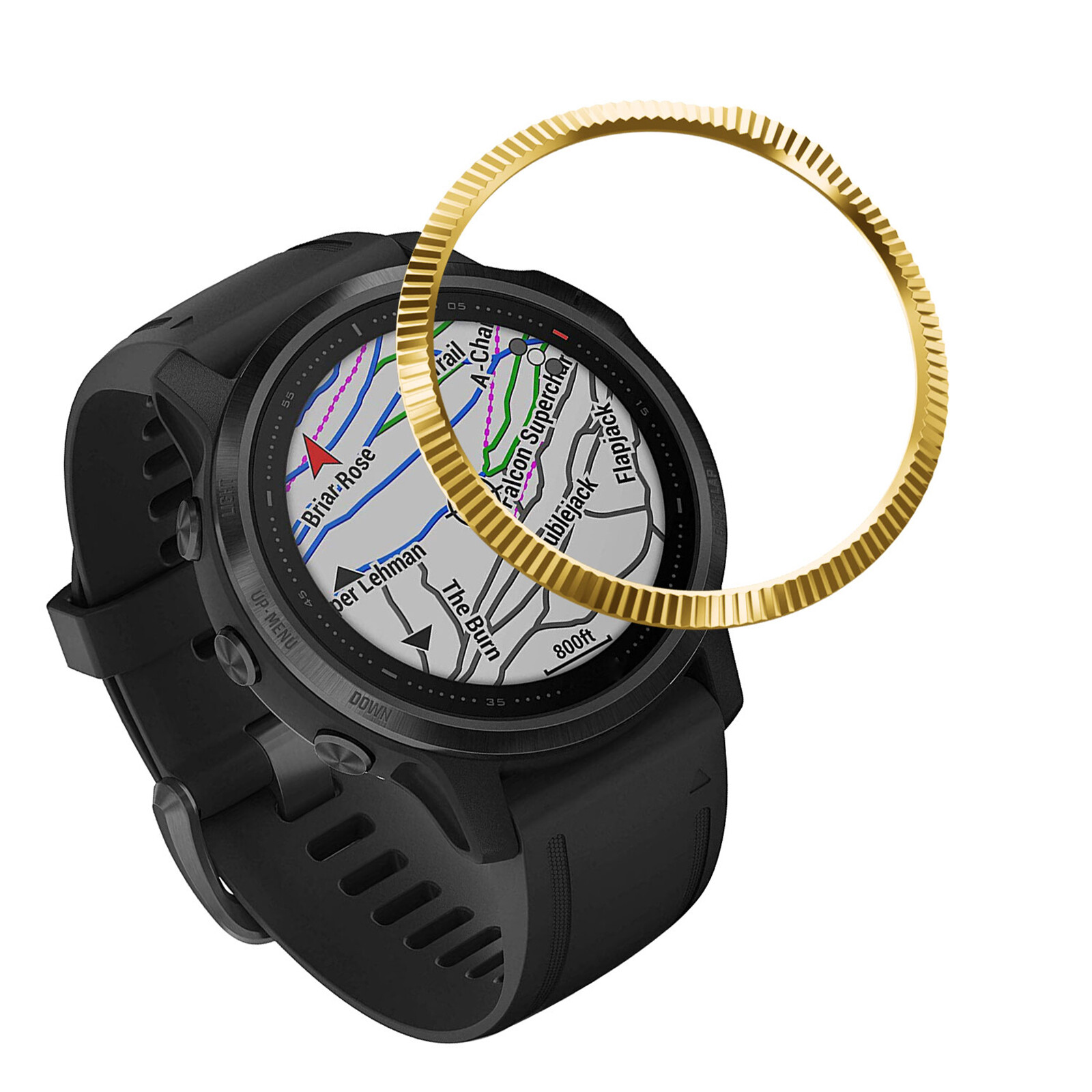 For Garmin Fenix 6S/6S Pro Watch Metal Stainless Steel Anti-scratches Bezel Ring