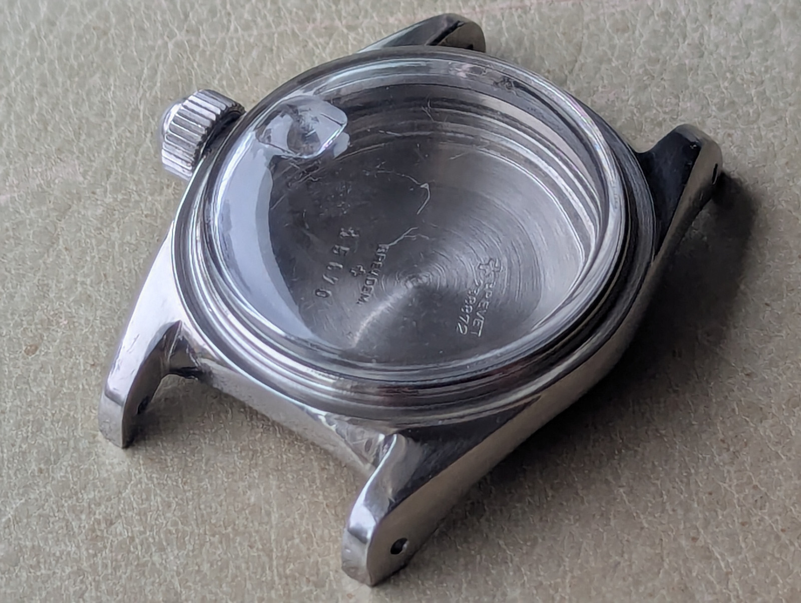 Vintage 1960’s Titus Calypsomatic 7085 ‘Big Crown’ Diver CASE/CROWN/CRYSTAL ONLY