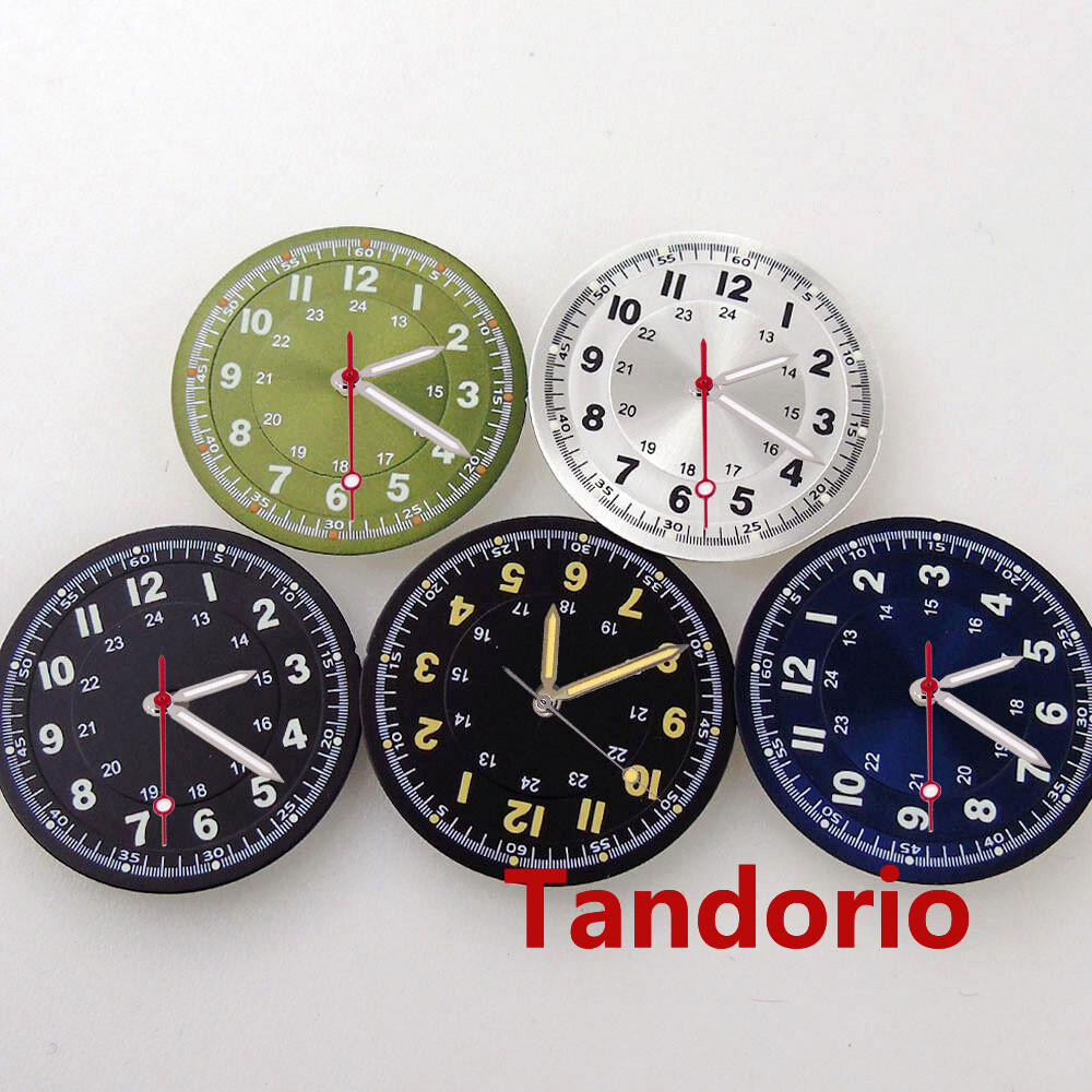 29mm Sunburst Watch Dial Face Fit NH35A NH36A Movement Arabic Numerals Mark Lume