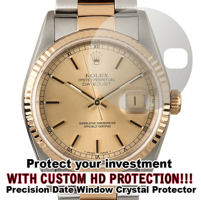 For-Rolex Datejust 41 HD Clear Crystal Protector Date Window X2