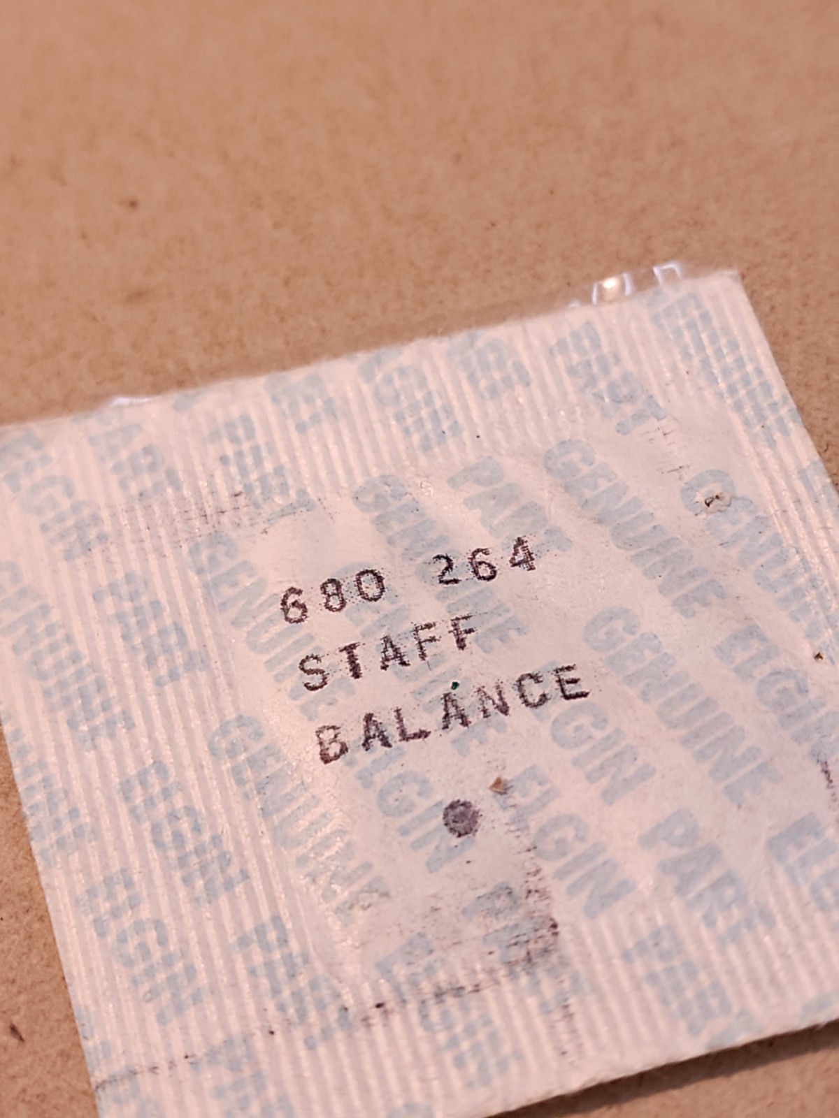 NOS Elgin 8/0 Grade 680 21j Lord Elgin Balance Staff Parts Spares Repairs