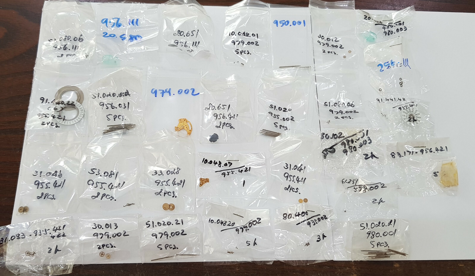 Hugh Lot Swiss movement parts assorted model ETA ESA 956.111 950.001 955.421 etc