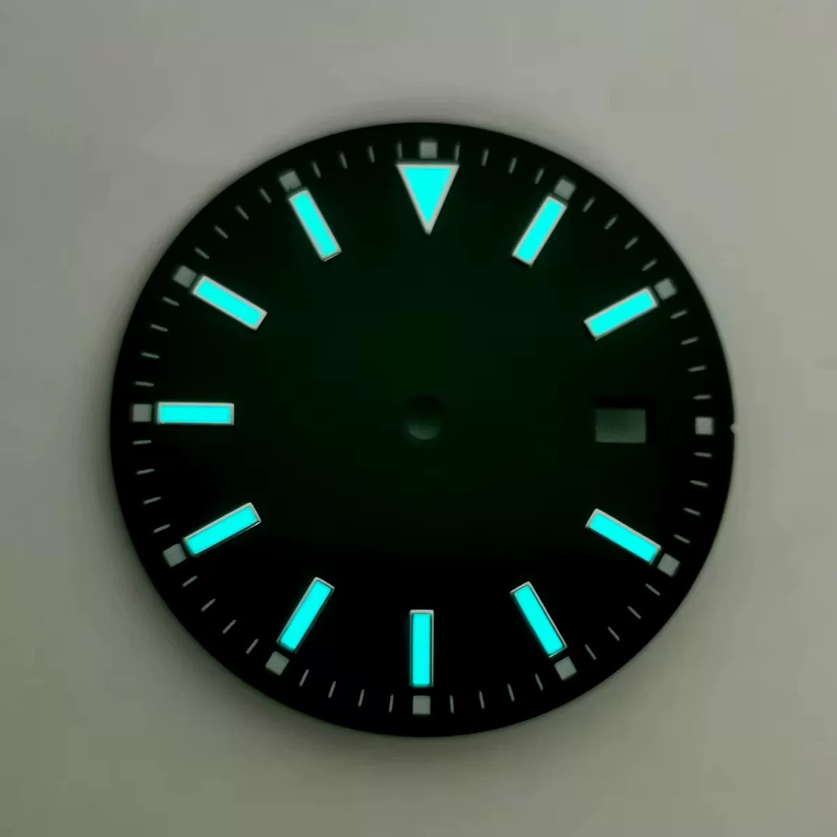 28.5mm No Logo Watch Dial Blue Green Luminous For Nh35 Movement Watches Parts