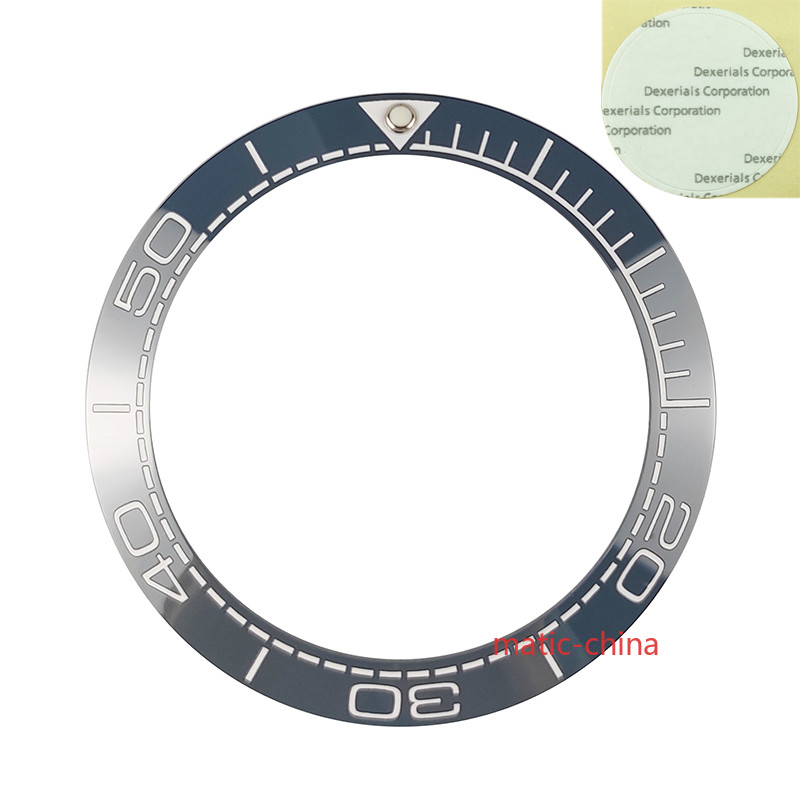 41.5mm Black/Blue Ceramic Bezel Insert Fit Sea Master/SUB Style Watch Lumed pip