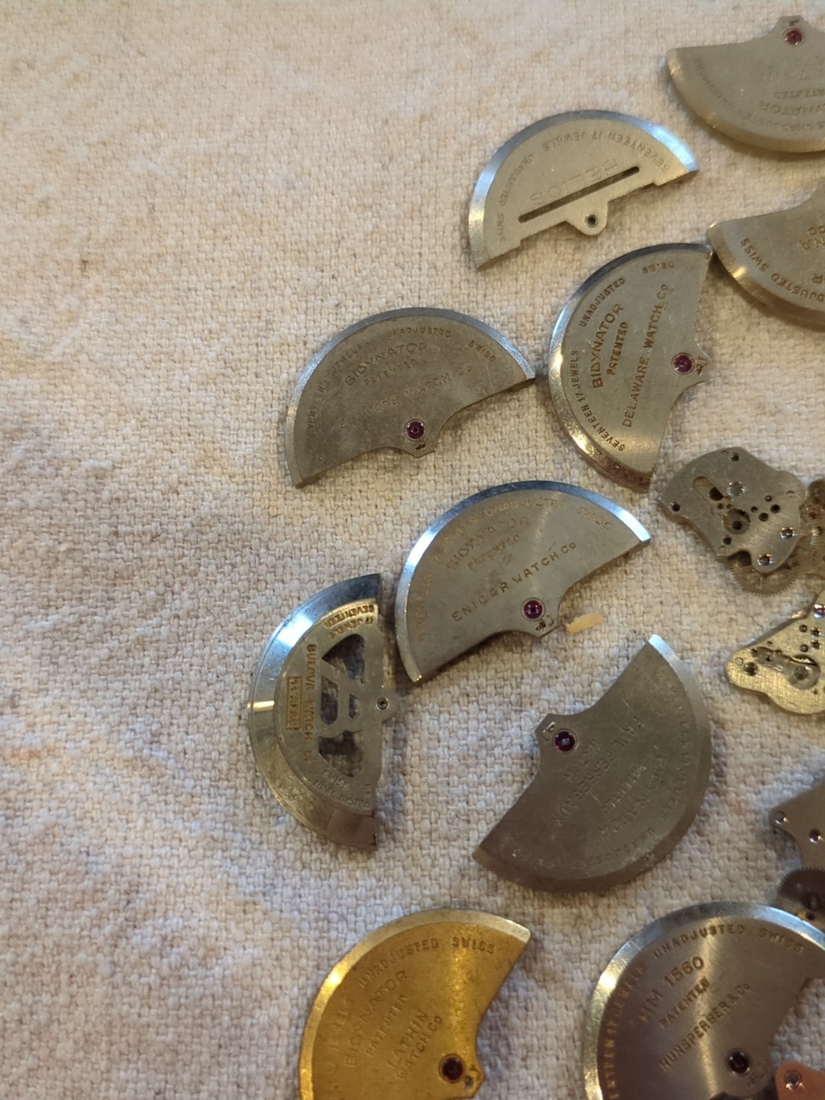 Large Lot Of Vintage Automatic Bidynator Watch Rotor Parts. Over 4 Ounces!!