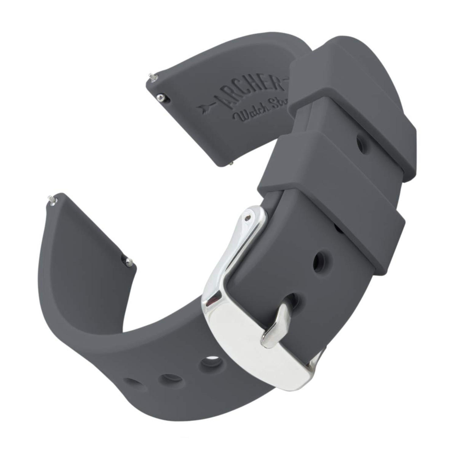 Archer Watch Straps – Soft Silicone Quick Release Watch Bands 20mm Graphite