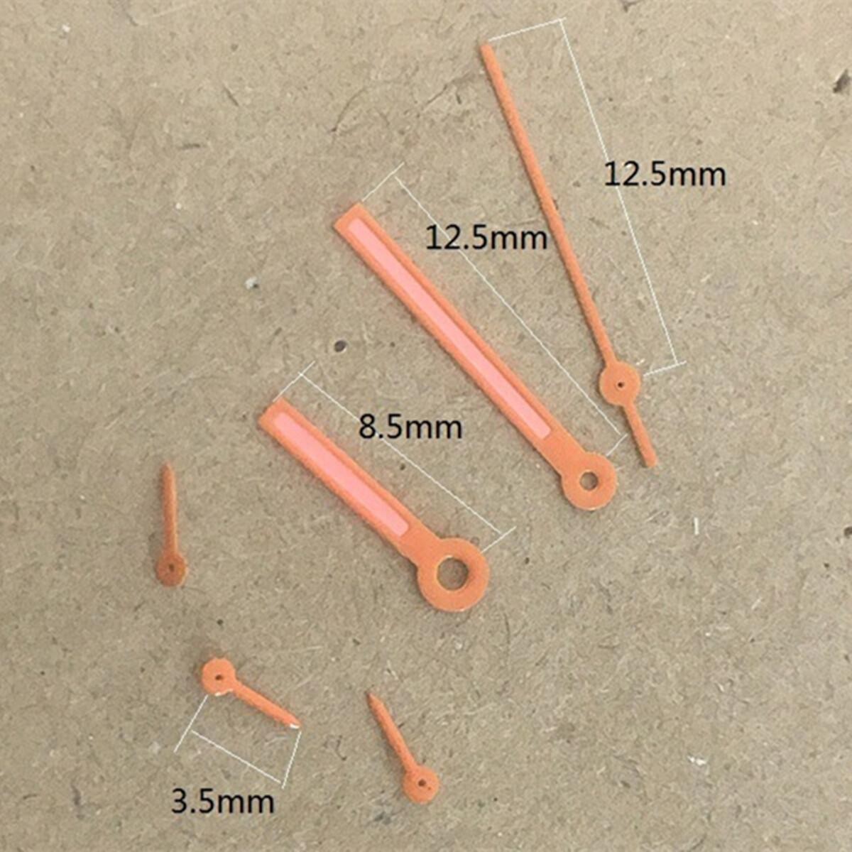 2 Sets 12.5mm Orange Trim Orange Painted Hands for Epson VD53 VD54 VD57 Movement