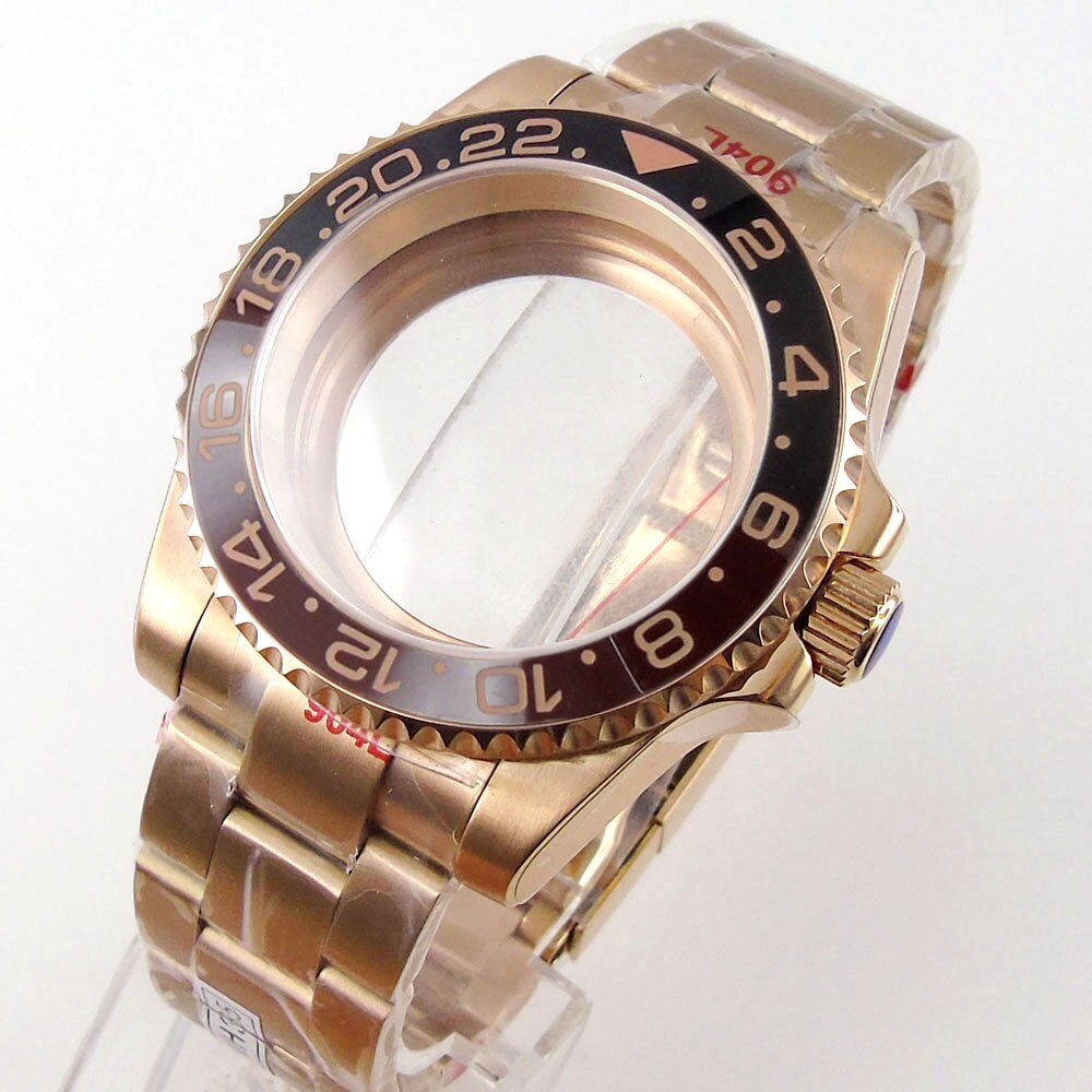 Rose Gold Watch Case for NH35A NH36A NH34 ETA2824 PT5000 MIYOTA Sapphire glass