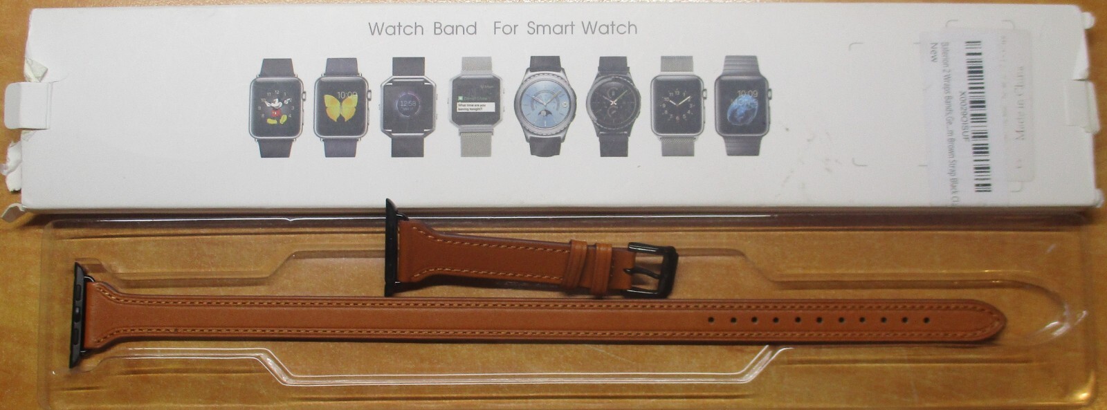 NIP Balerion 2 wrap bands for smart watch brown strap black clasp NEW