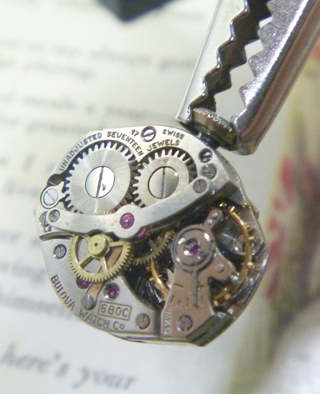 RARE 1952 Bulova Caliber 6BOC 17 Jewels FULL Sweep Hand Doctor Nurse 4 Parts!!